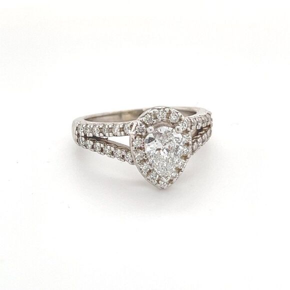 Pear Shape Diamond Engagement Ring 14k Gold 0.81 TCW Certified $5,490 121439 - Picture 9 of 14